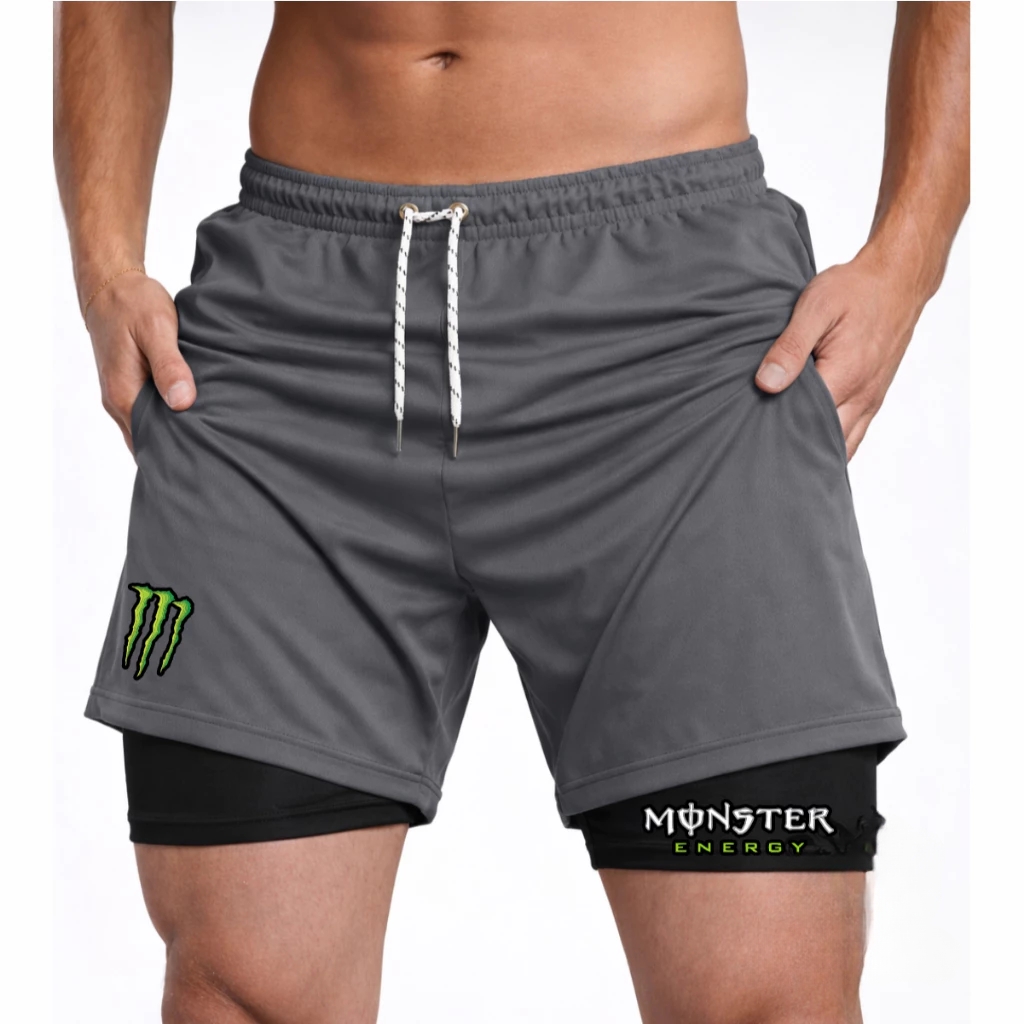Bermuda Short Compressao 2 em 1 dry fit - Modelo Monster - Pague 1 Leve 5