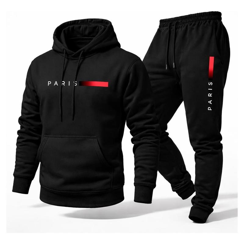 Conjunto Moletom Masculino Estampado Blusa e Calça Casaco Estampa Paris